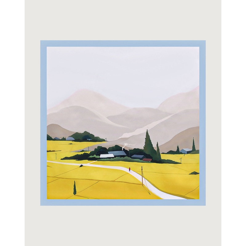 The Yellow Pastoral Scene Square Scarf