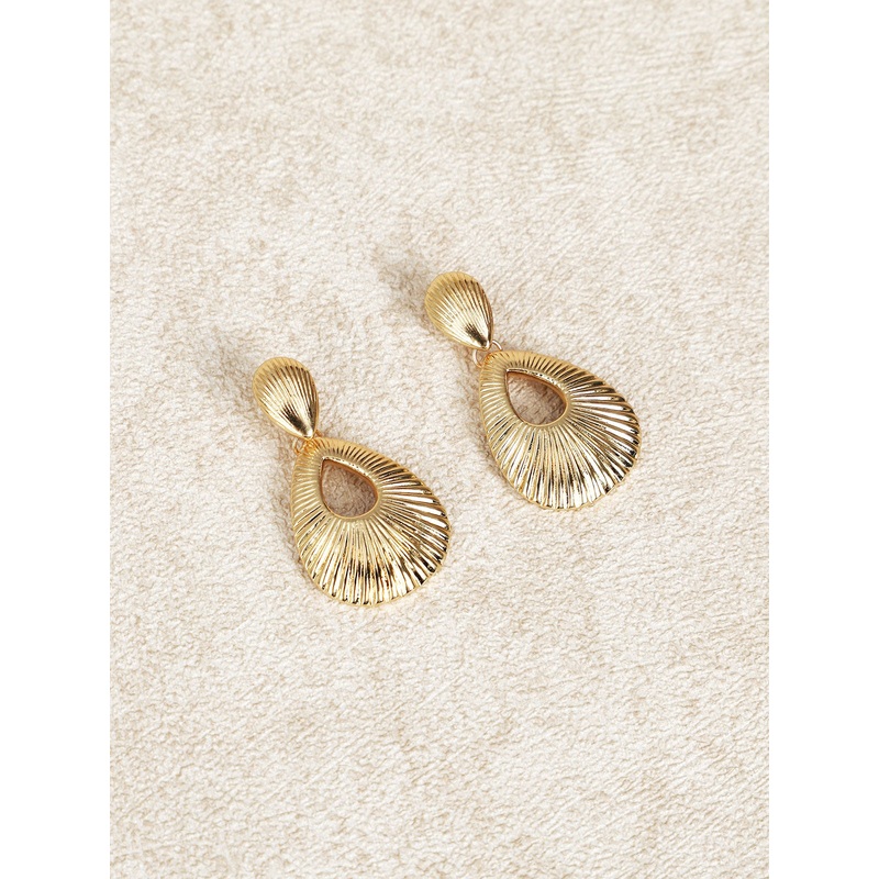 Gold Water Drops Cutout Earrings