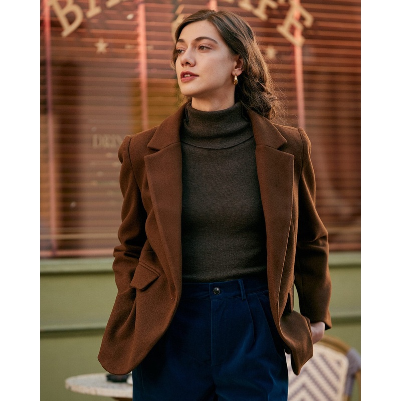 The Solid Collared Single Button Blazer