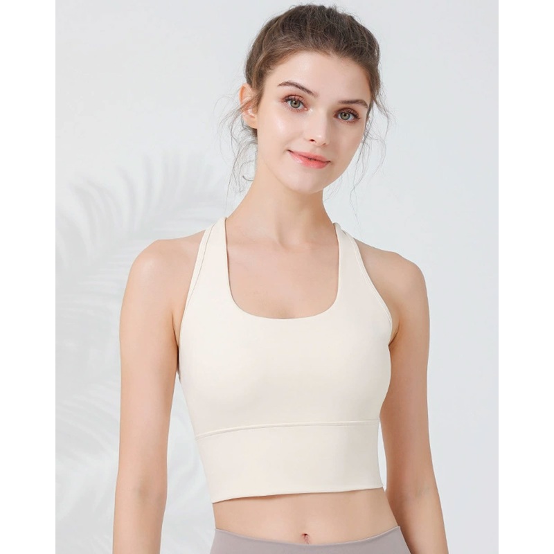 Beige I-back Yoga Tank Top – Light Support