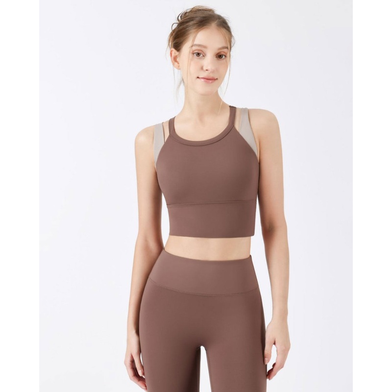 Coffee X-Cross Yoga Camis – Light Support