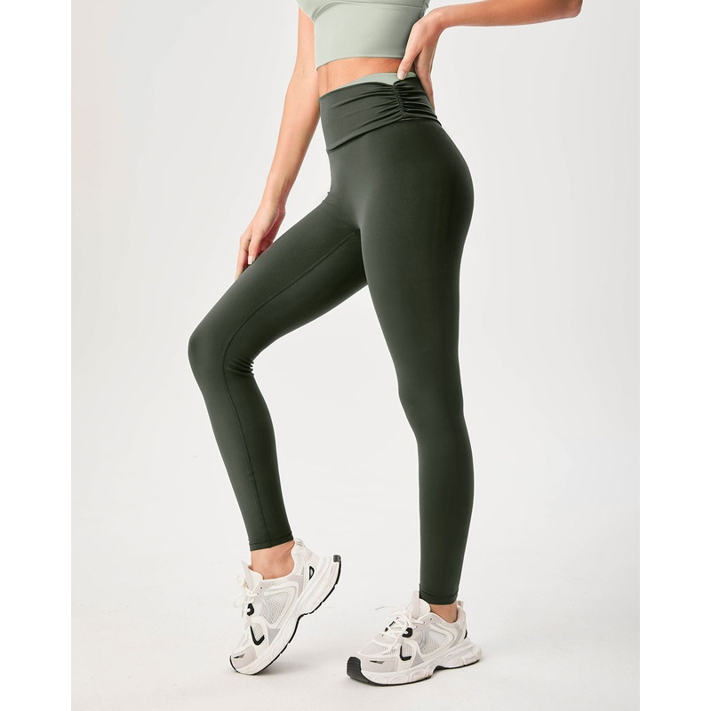 Green High Waisted Sleek Leggings