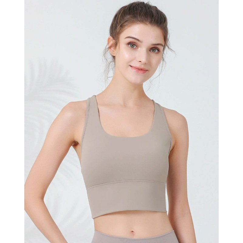 Khaki I-back Yoga Tank Top – Light Support
