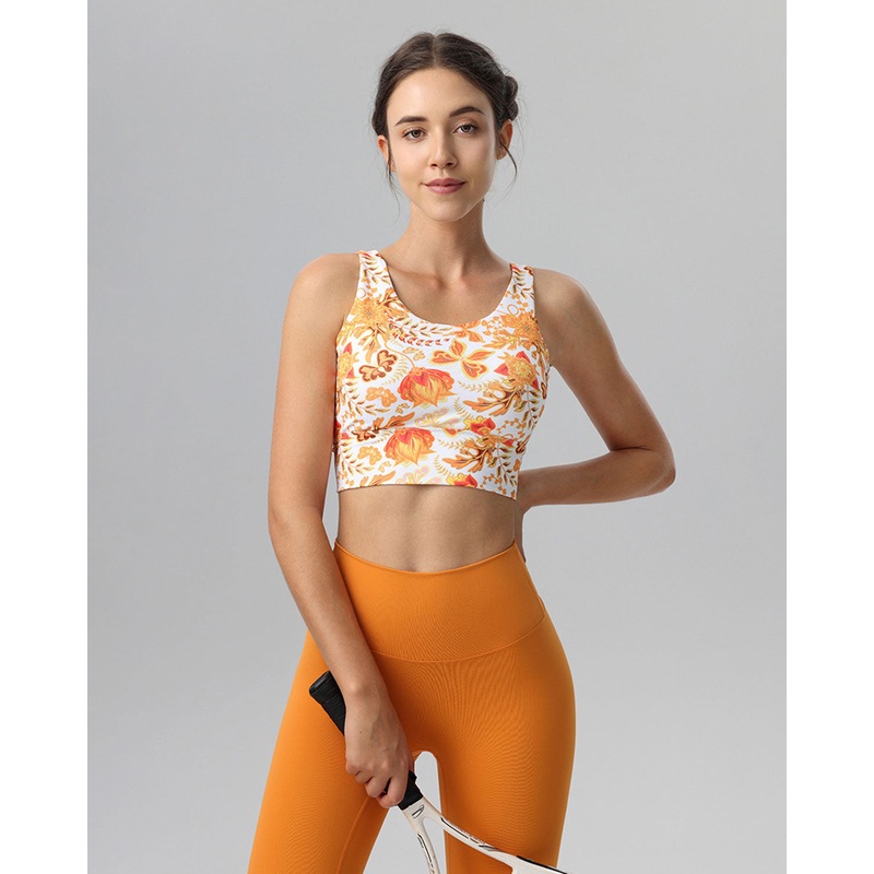Orange V-shape Tank Top – Light Support