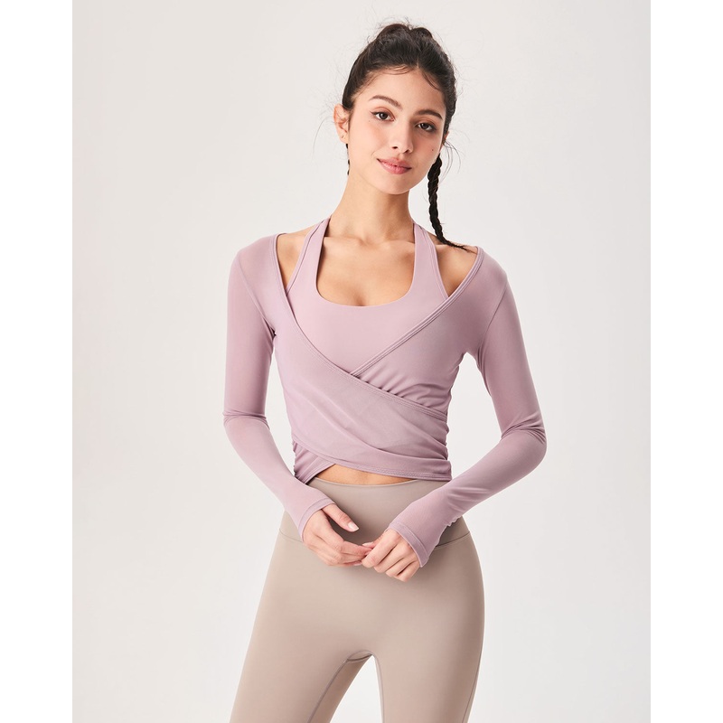 Pink Surplice Long Sleeve Cover-up – Light Support