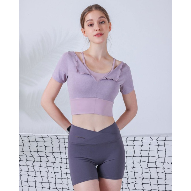 Purple Short Sleeve Top – Light Support