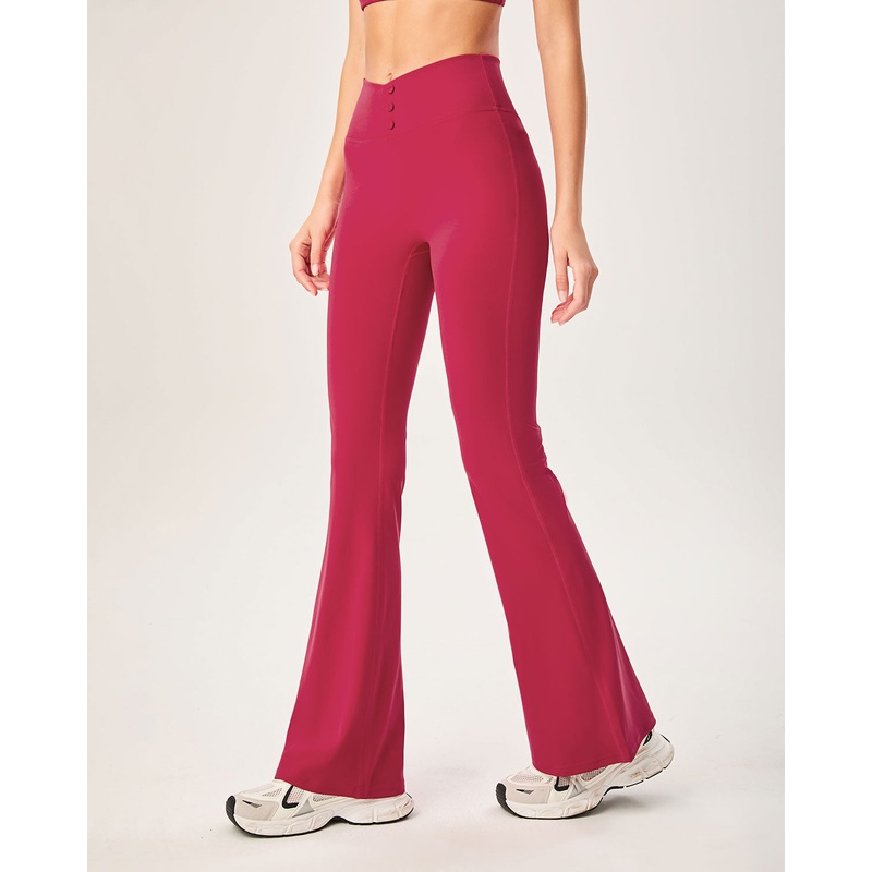 Red High Waisted Sleek Leggings