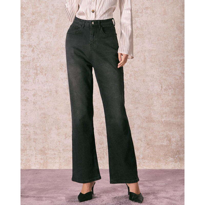The Black High Waisted Wide Leg Jeans