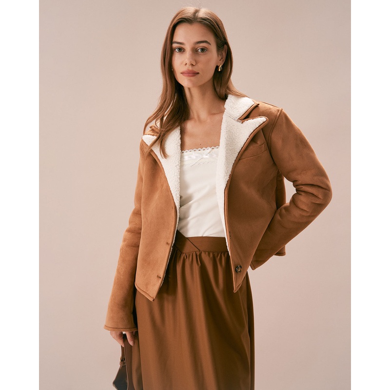 The Brown Lapel Single Breasted Suede Jacket