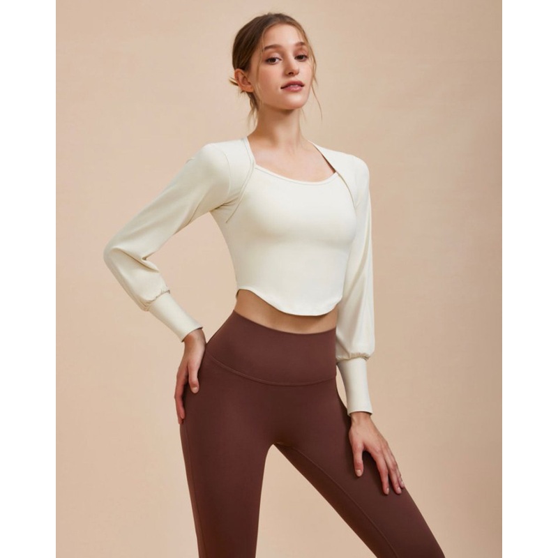 White Round Neck Long Sleeve Top