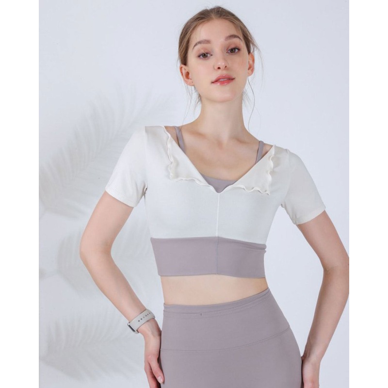 White Short Sleeve Top – Light Support