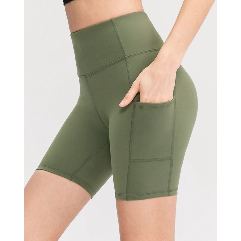 Green High Waisted Quick-drying Yoga Shorts