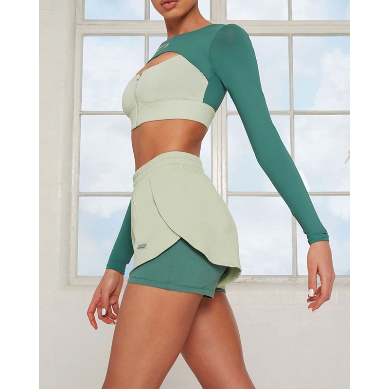 Green Sweat-wicking Yoga Shorts