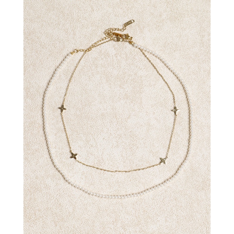 White Pearl Retro Necklace