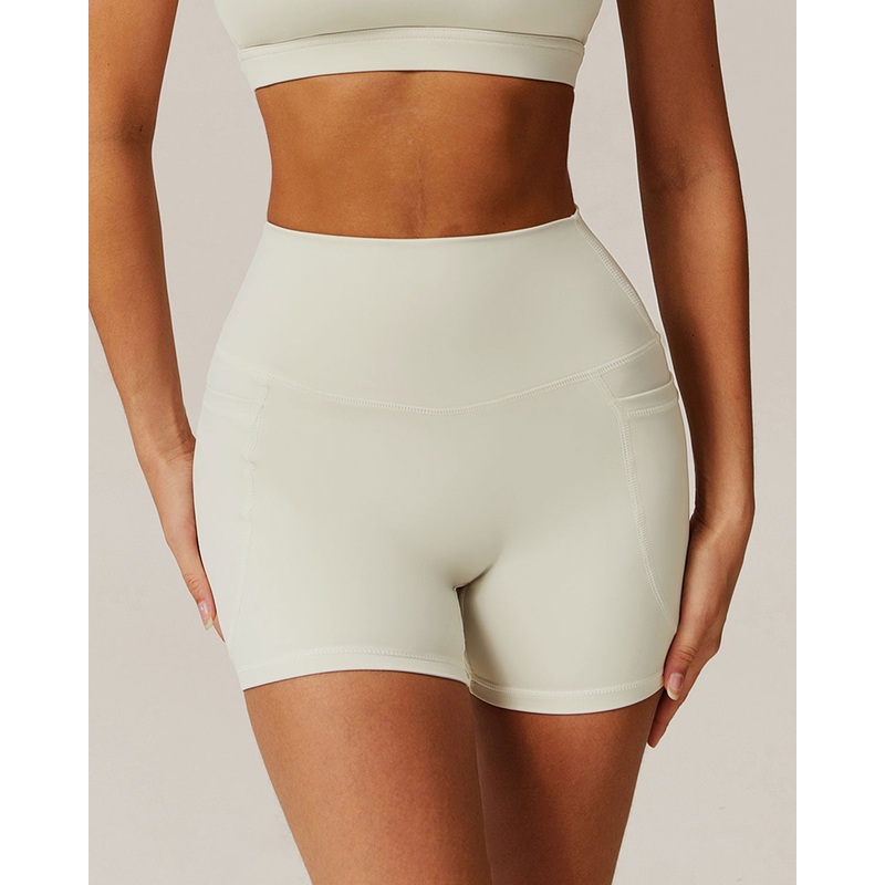 Apricot Pocket High Waisted Yoga Shorts