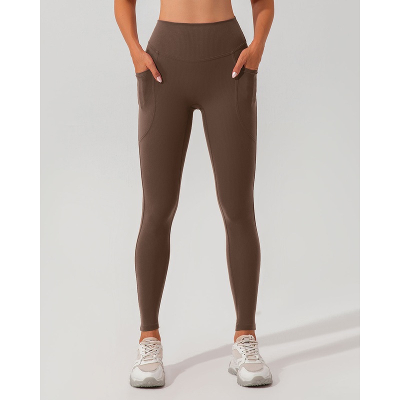 Brown Quick-drying High Waisted Yoga Leggings