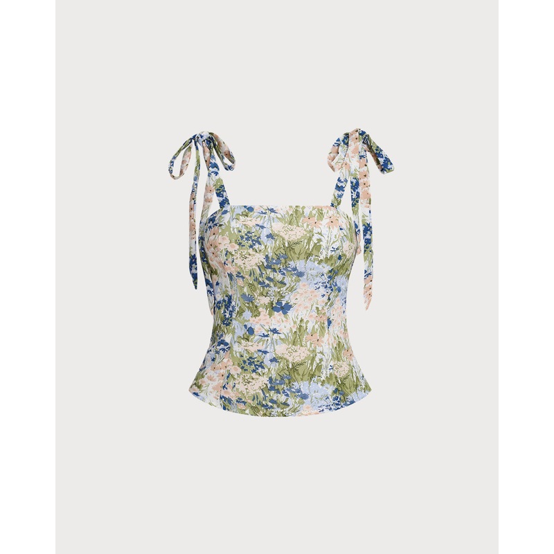 Green Floral Bohemian Camis