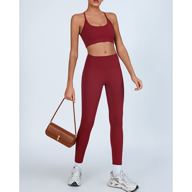 Red High Stretch Yoga Leggings