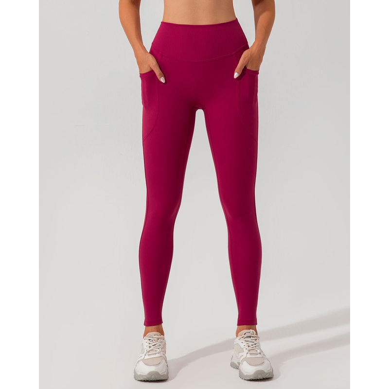 Red Quick-drying High Waisted Yoga Leggings
