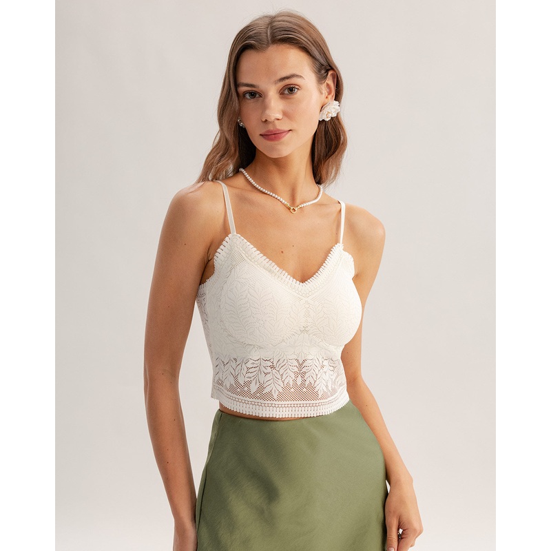 White Mesh Jacquard Bustier