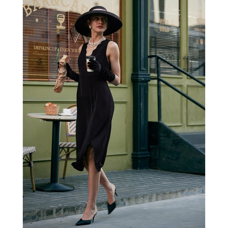 The Solid Sleeveless Bodycon Midi Dress