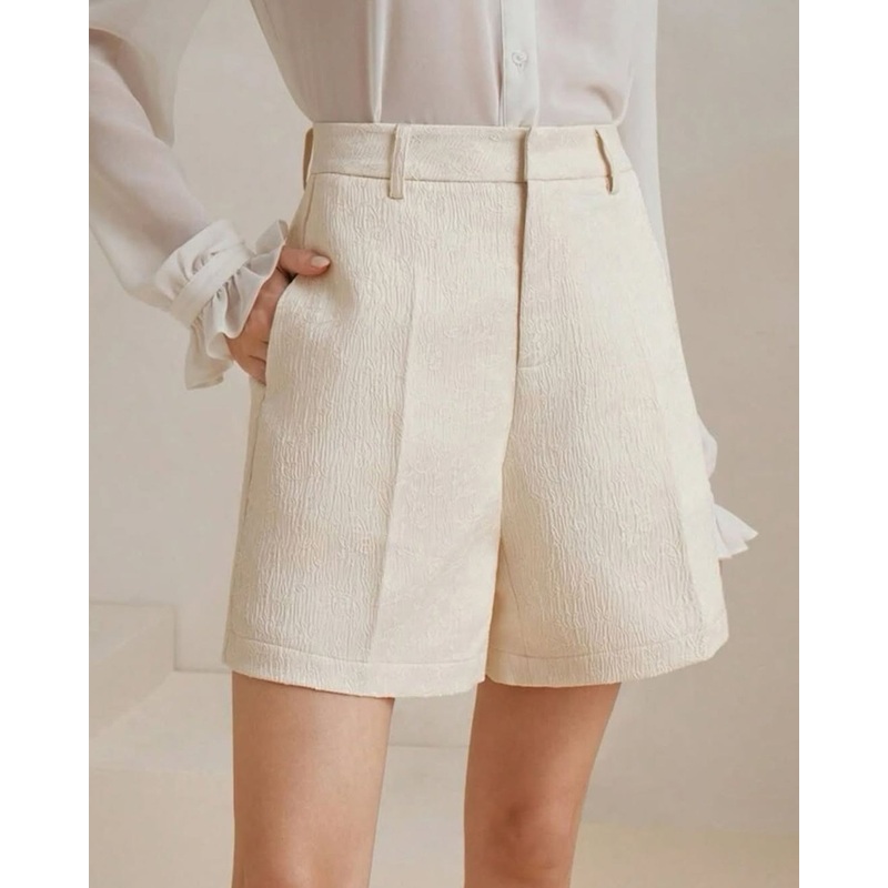 White Jacquard Shorts