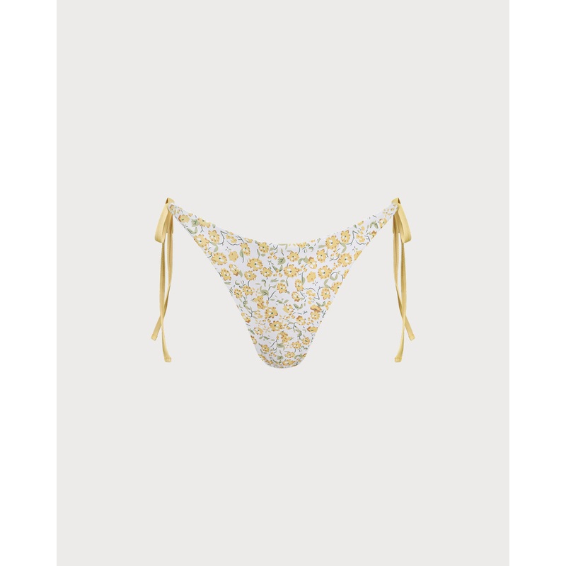 Yellow Floral Bikini Bottoms
