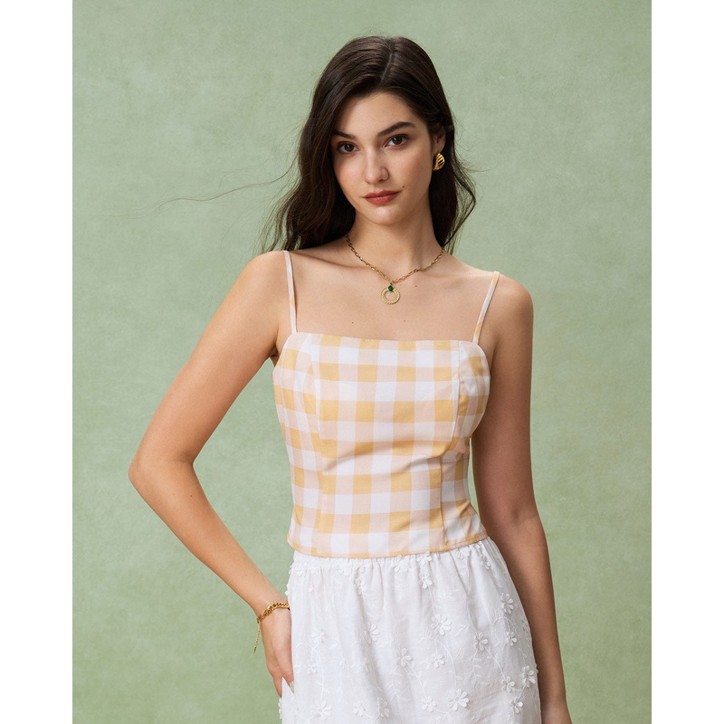 Yellow Plaid Cami Top