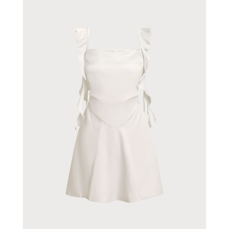 Apricot Square Neck Slip Mini Dress