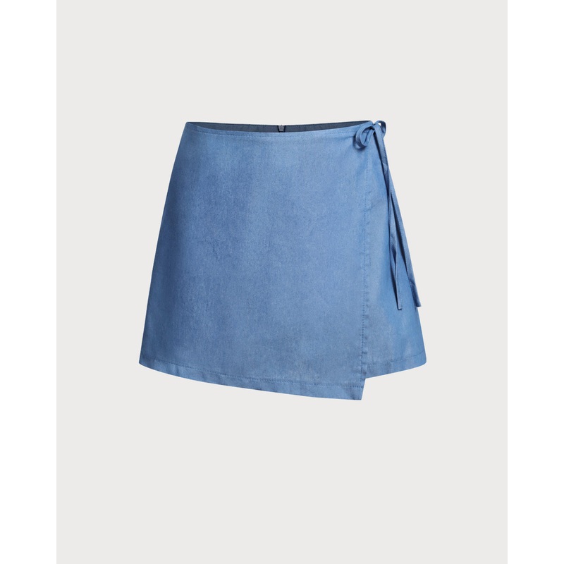 Blue Wrap Skorts