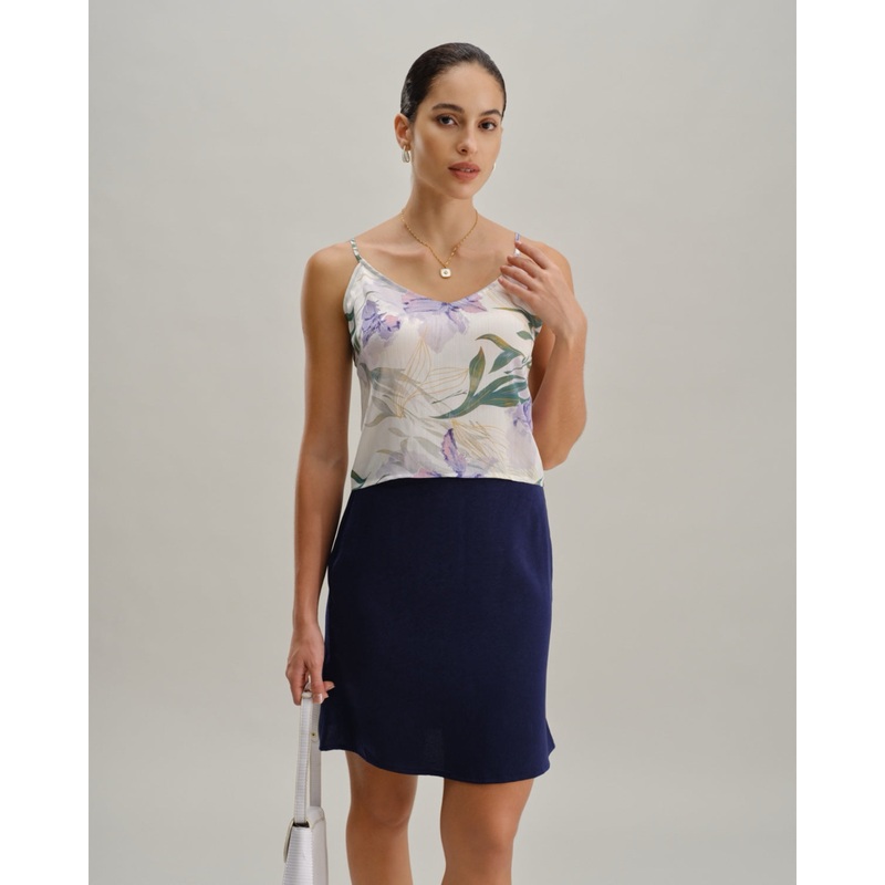 Green Floral Backless Camisole
