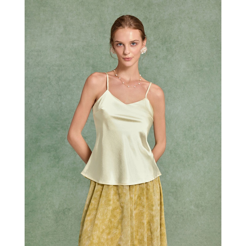 Beige Satin Cami Top
