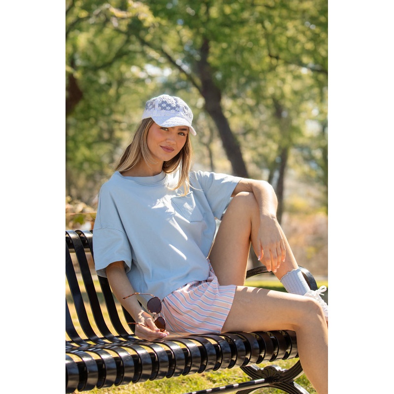 Perfect Staple Blue Soft Knit Pocket Tee