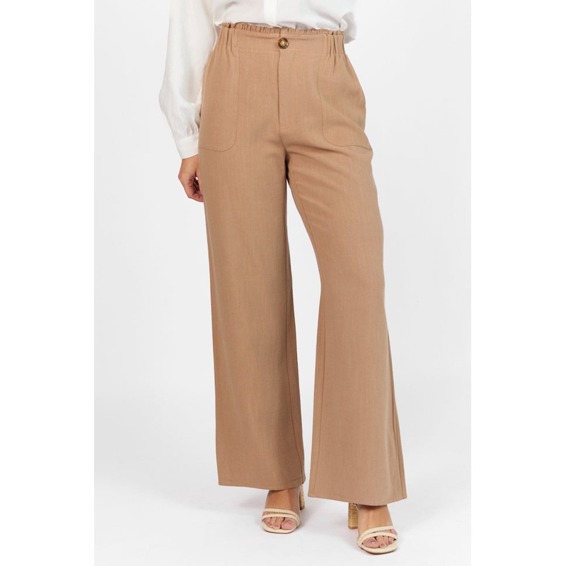 Wish For This Mocha Linen Blend Trousers FINAL SALE