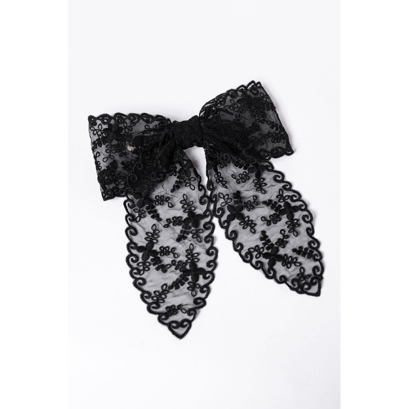 Black Lace Hair Bow