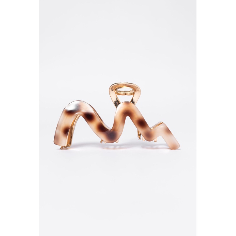 Brown Squiggly Claw Clip