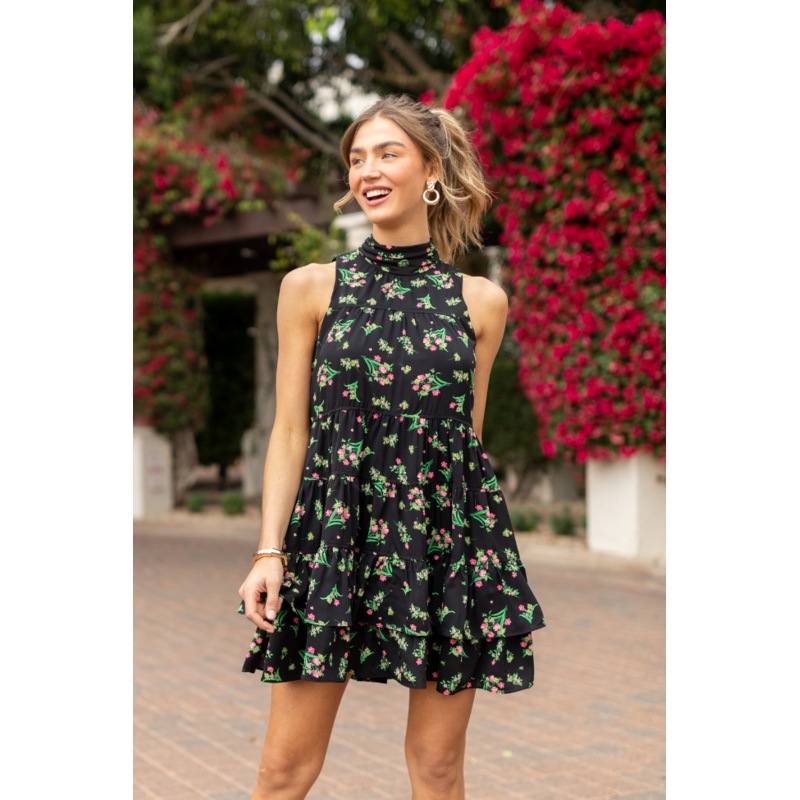 Called It Black Floral Print Mini Dress FINAL SALE