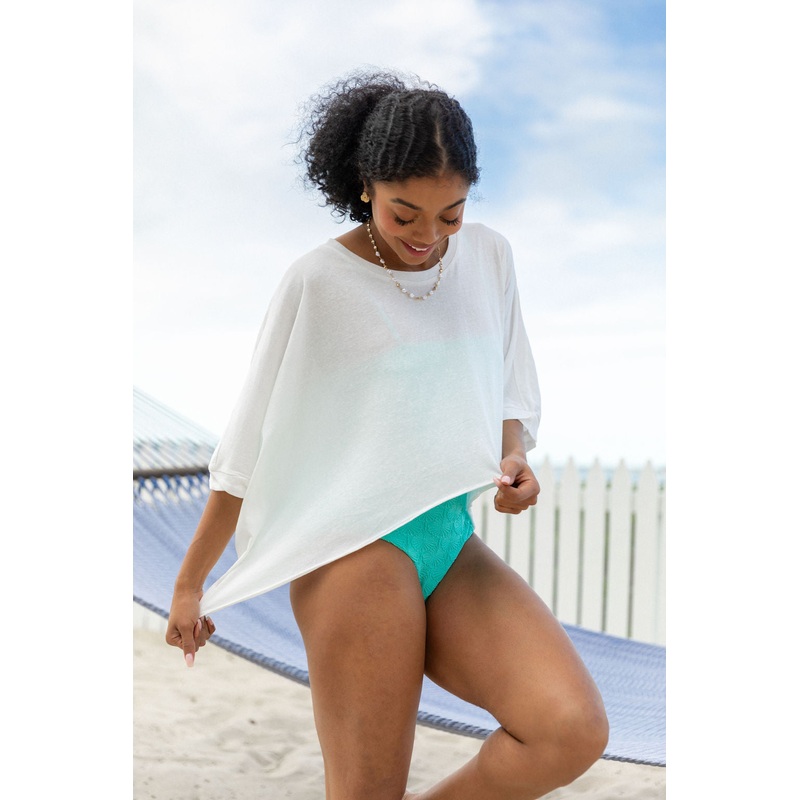 Great Days Ahead Ivory Asymmetrical Hem Tee