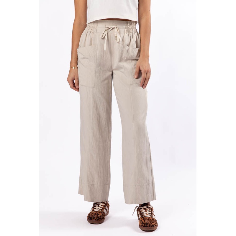 Switch It Up Beige Front Pocket Pull On Pants FINAL SALE