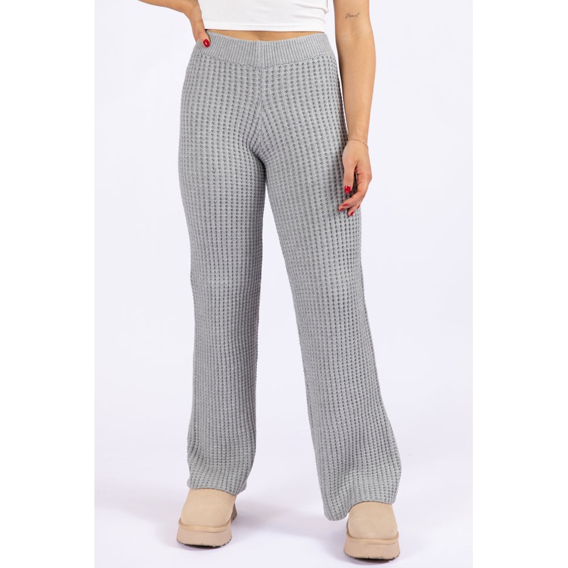 This Is Why Charcoal Thermal Waffle Knit Pants FINAL SALE