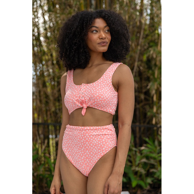 Botanical Bay Coral Floral Bikini Bottom FINAL SALE