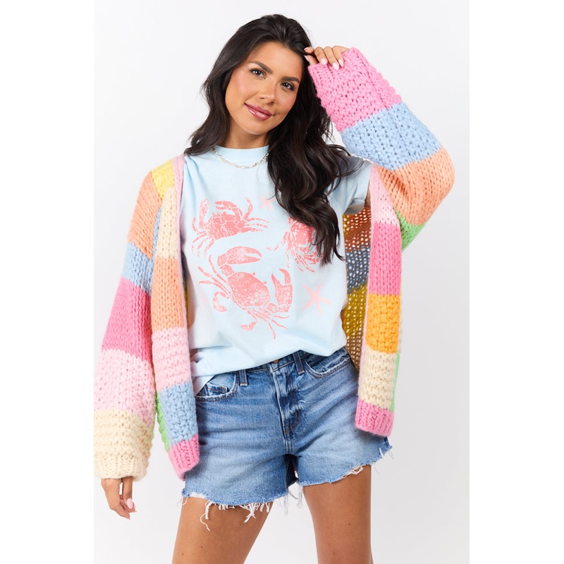 Crabby Light Blue Graphic Tee