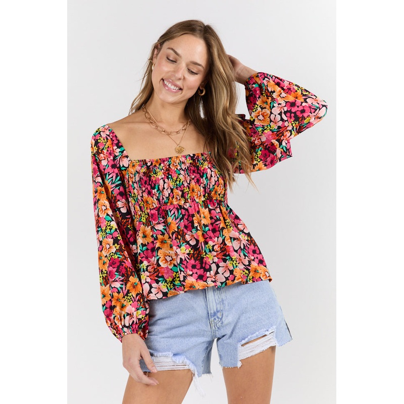 Darling Days Black Floral Top
