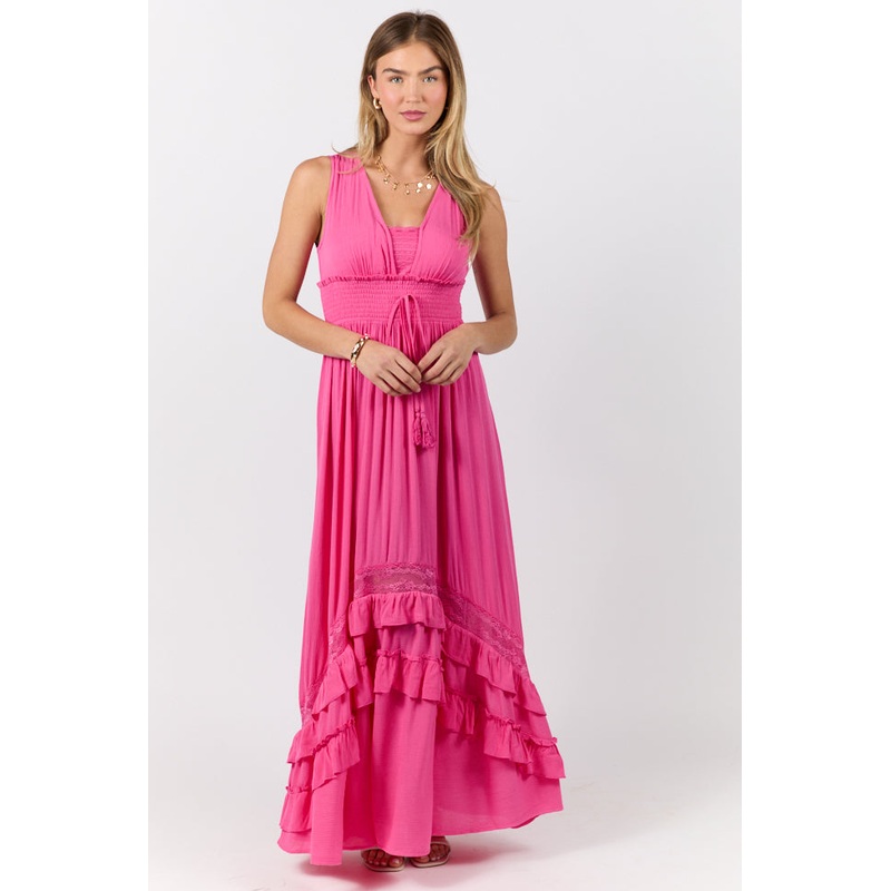 Lucky To Have You Pink Sleeveless Maxi Dress