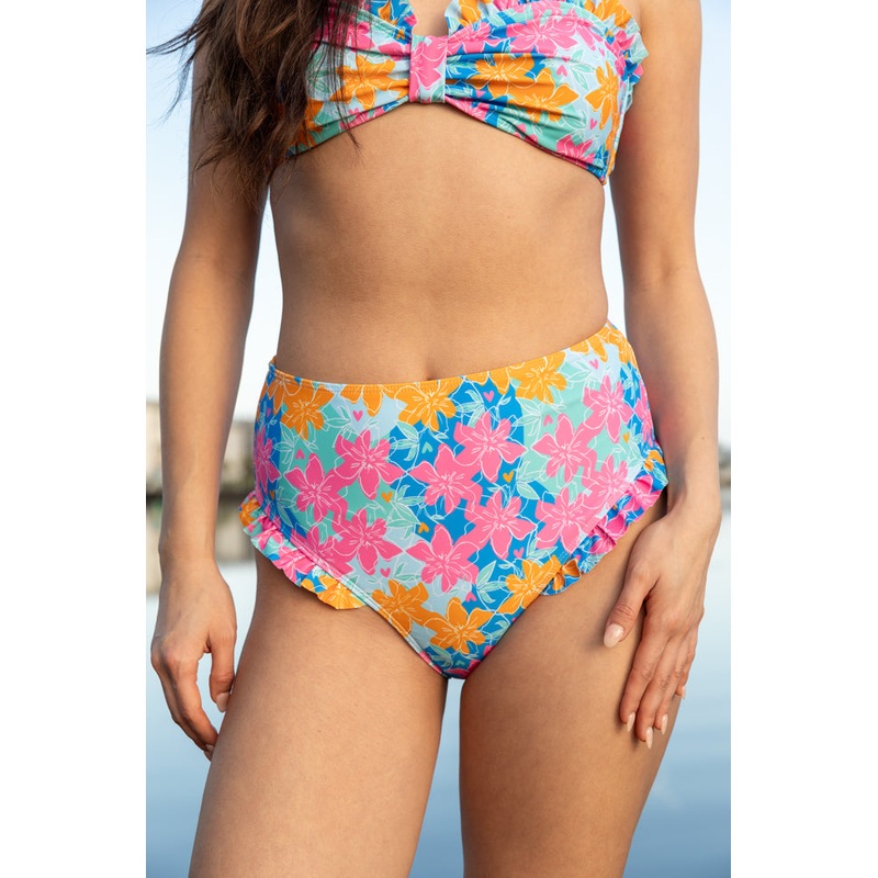 Poolside Peace Multi Floral Bikini Bottom FINAL SALE