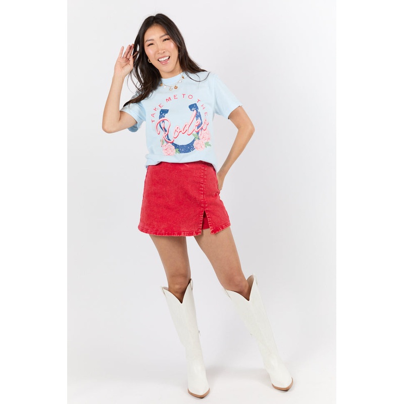 Take Me To The Rodeo Light Blue Graphic Tee