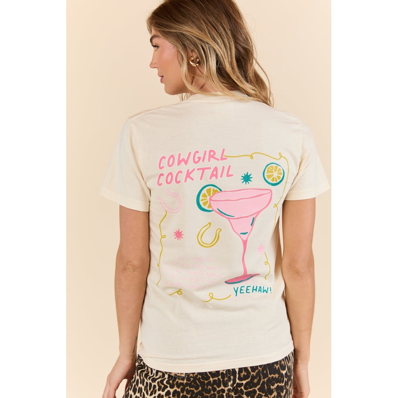 Cowgirl Cocktail Ivory Graphic Tee