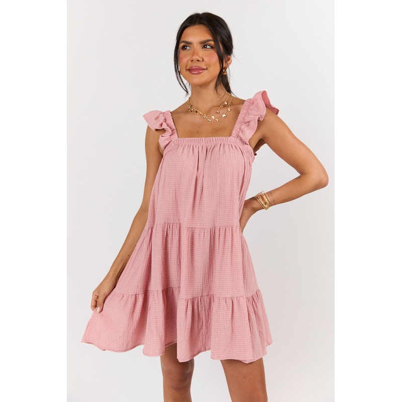 Don’t Take It Personal Pink Babydoll Mini Dress