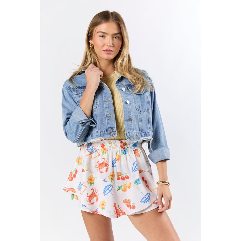 Run Around Town Medium Wash Deconstructed Denim Jacket