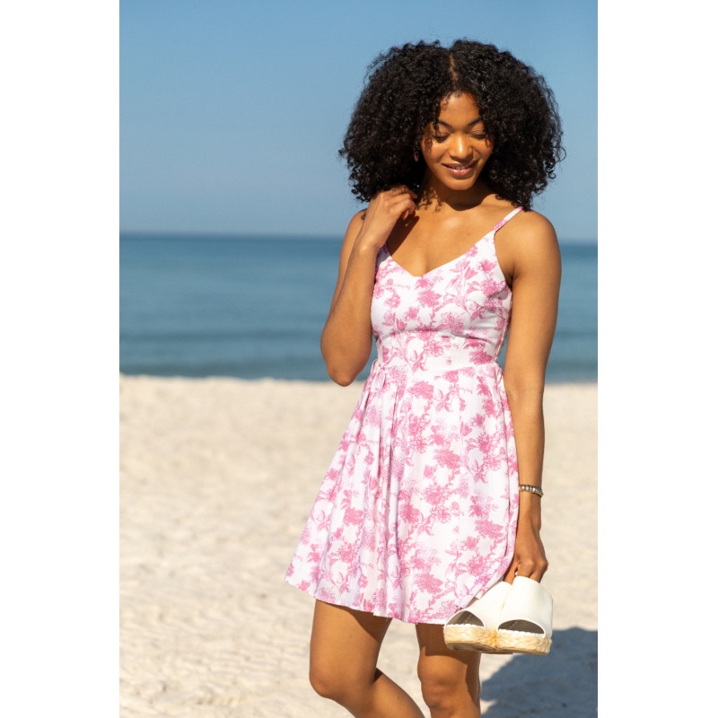 Sweetest Dreams Pink Vintage Floral Mini Dress